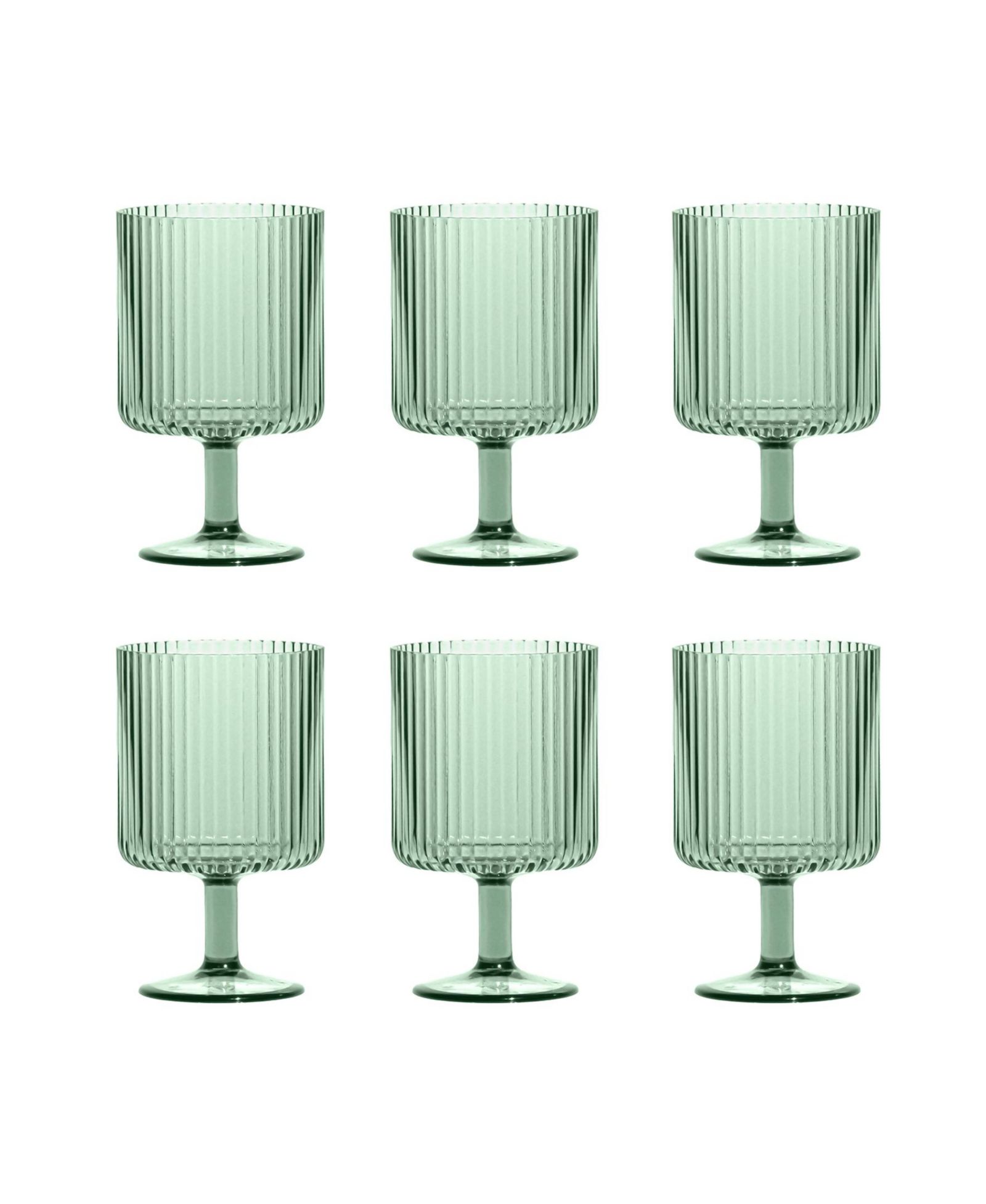 Abode Homewares Mesa Stacking Goblet Premium Acrylic Glasses, Set of 6