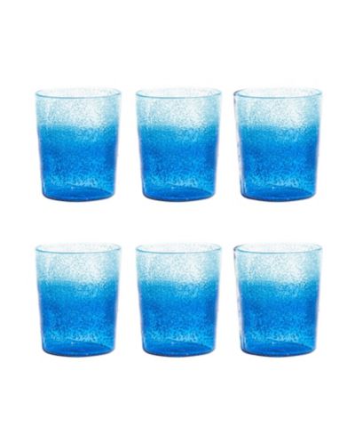 Abode Homewares Oceanic Ombre Double Old Fashion Premium Acrylic Glasses, Set of 6