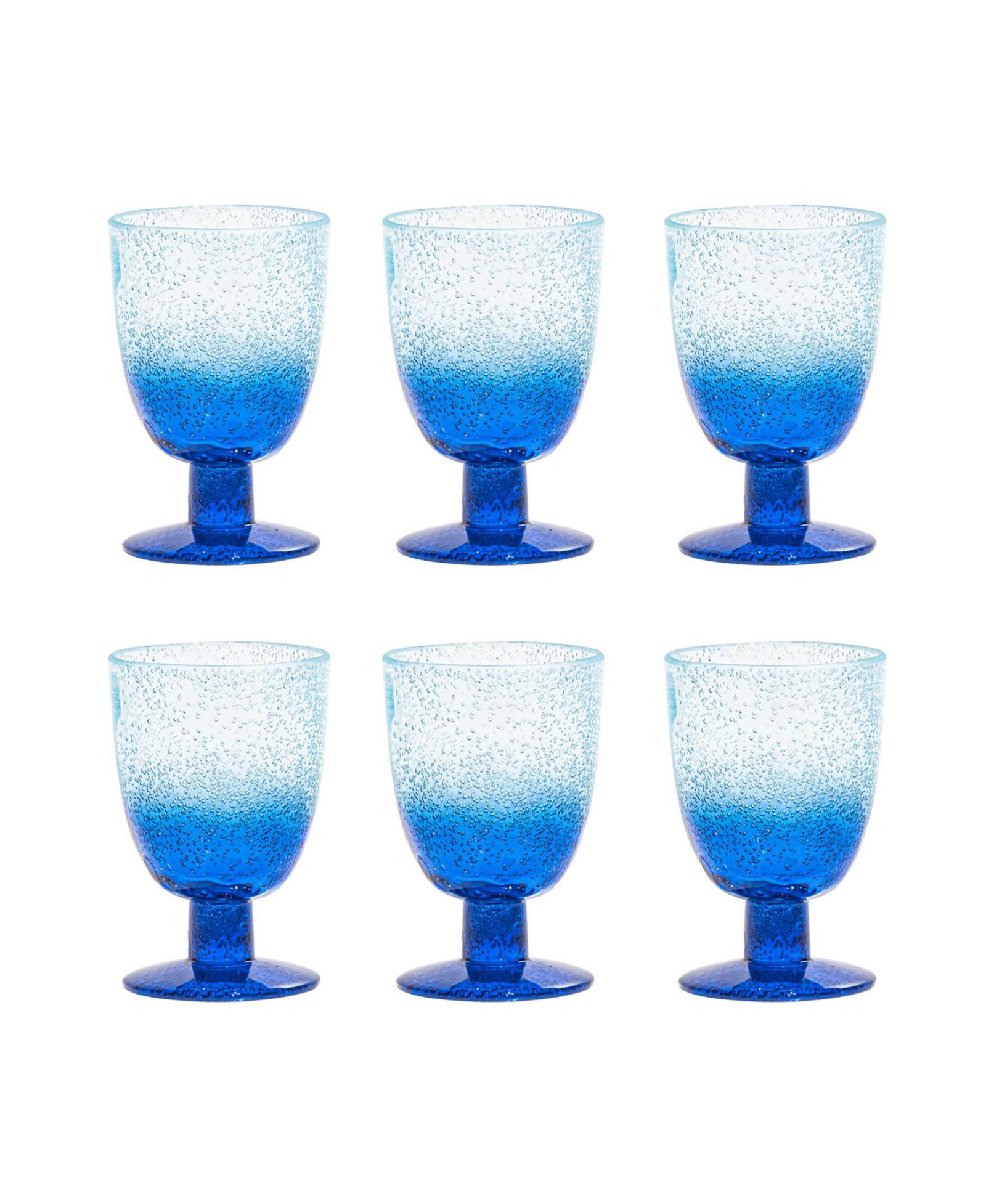 Abode Homewares Oceanic Ombre Premium Acrylic Goblet Glasses, Set of 6