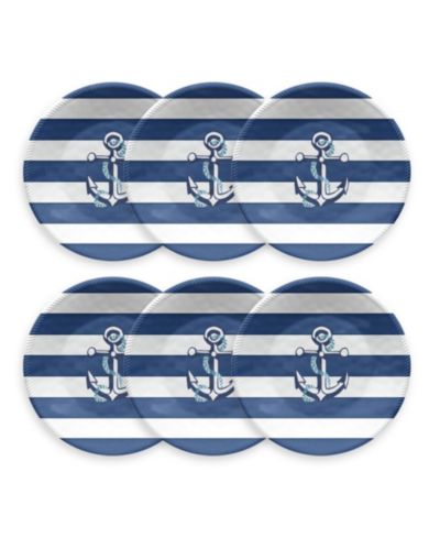Набор салатников Abode Homewares Nautical Anchor, 6 шт, 8.5"