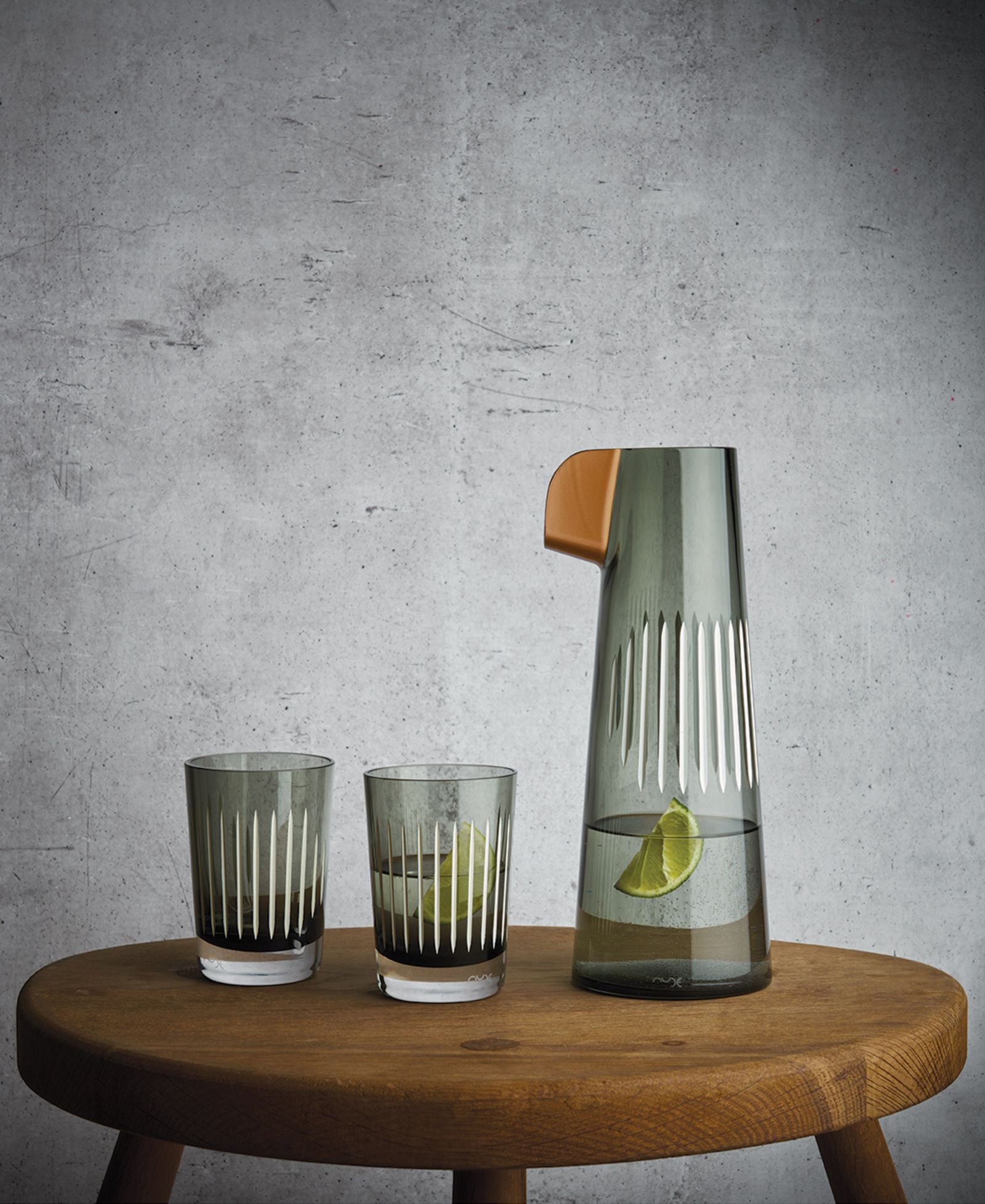 Nude Glass графин с бокалами, набор из 3 шт