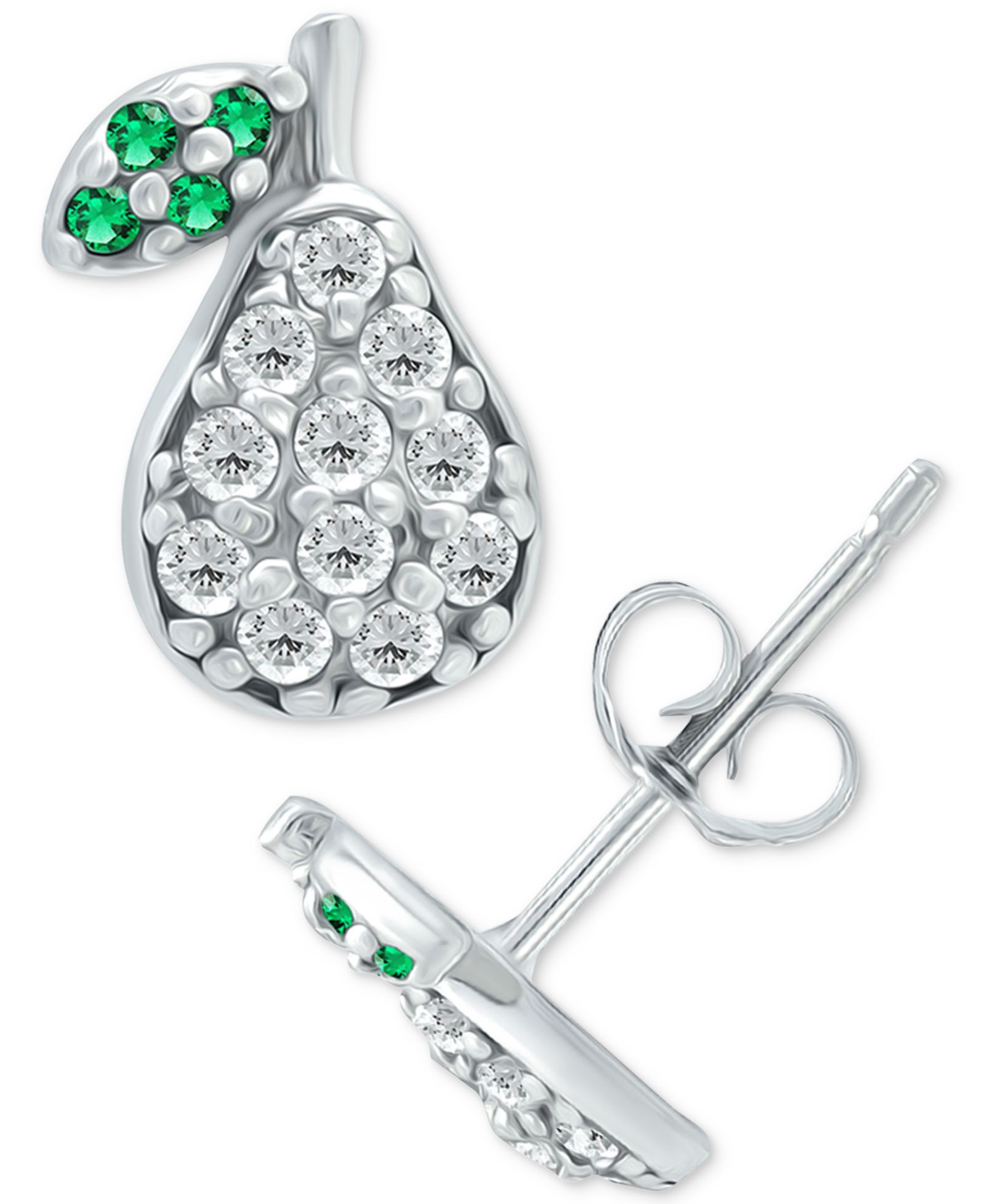 Giani Bernini Cubic Zirconia & Green Quartz Pear Stud Earrings, Created for Macy's