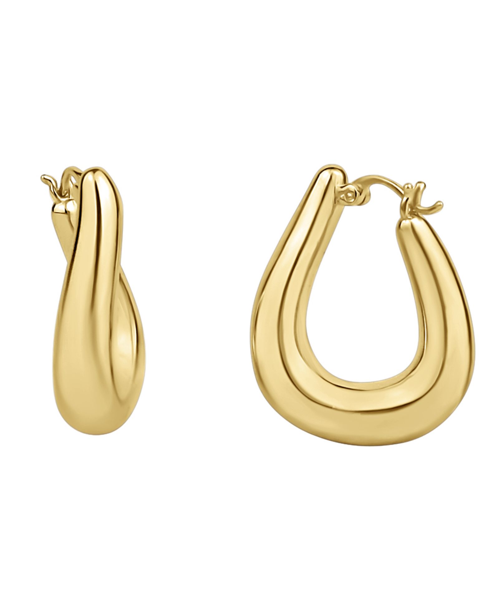 And Now This 18K Gold Plated Puff Hoop Earring