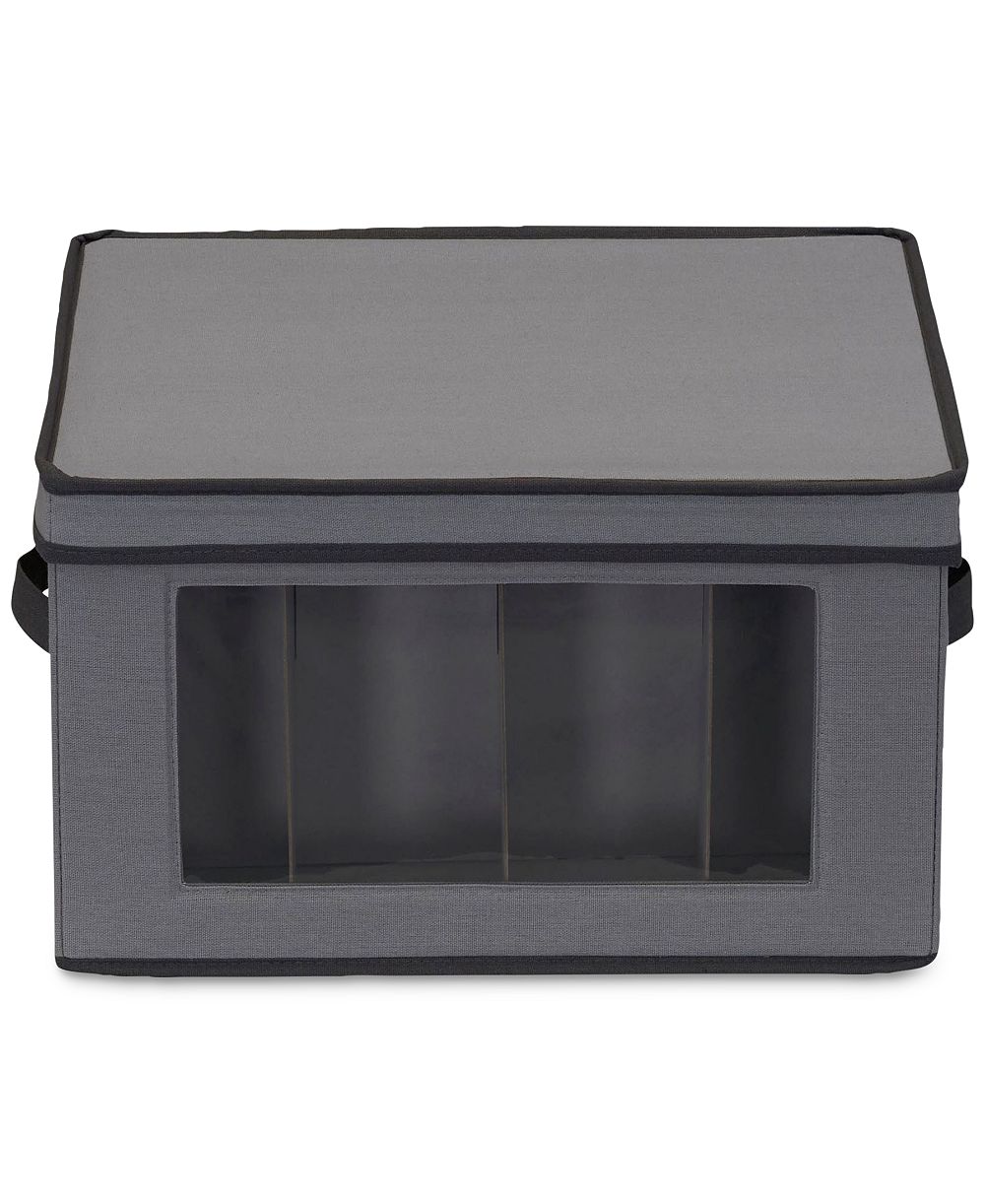 Коробка для хранения бокалов Household Essentials Balloon Wine Glass Storage Box, Windowed Panel and Handles