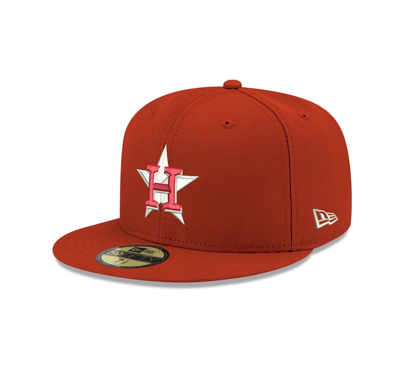 Men's New Era Red Houston Astros Logo White 59FIFTY Fitted Hat