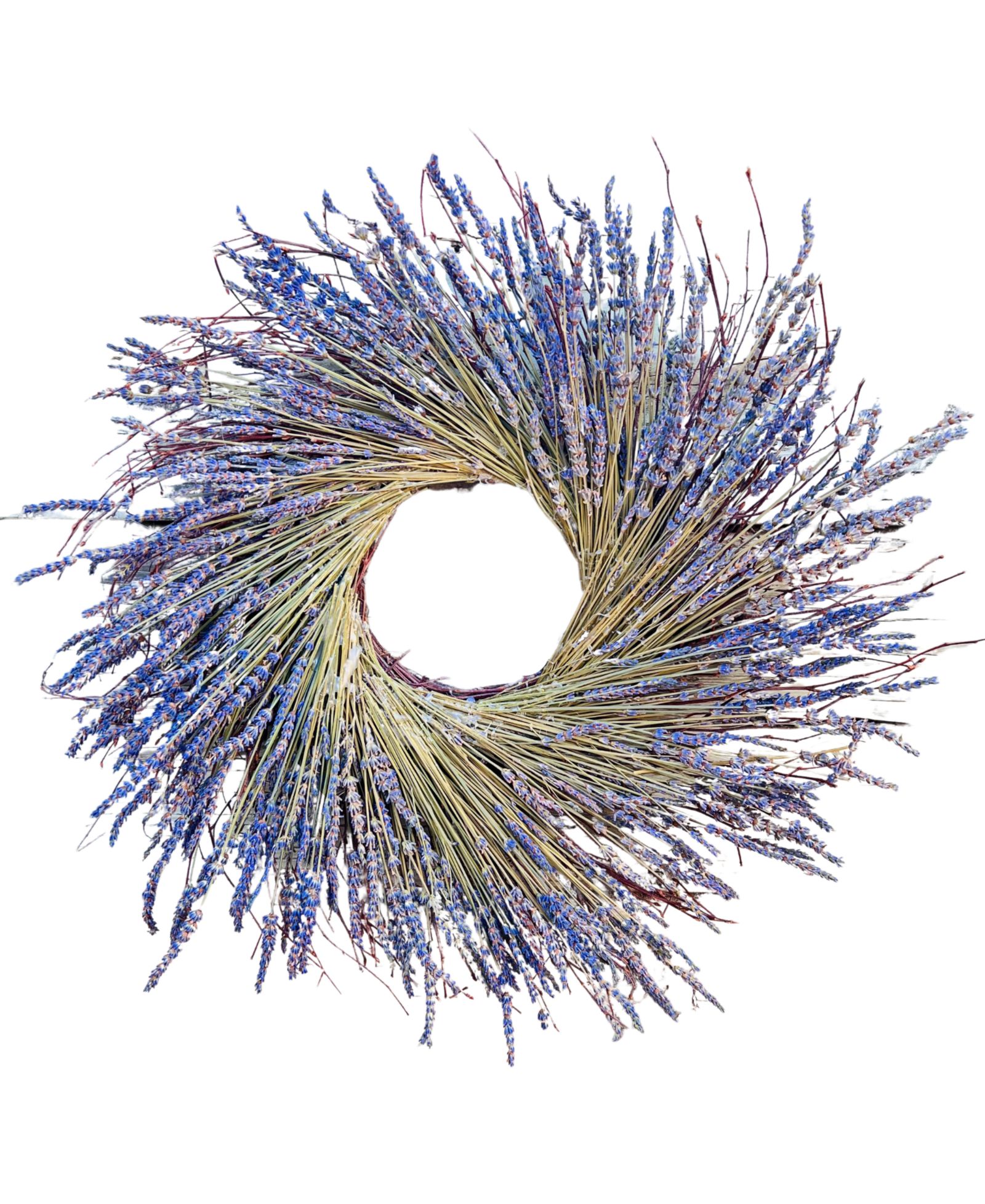 GreenishBlu Dried Lavender with Twing Base Fresh Spring Wreath, 20"