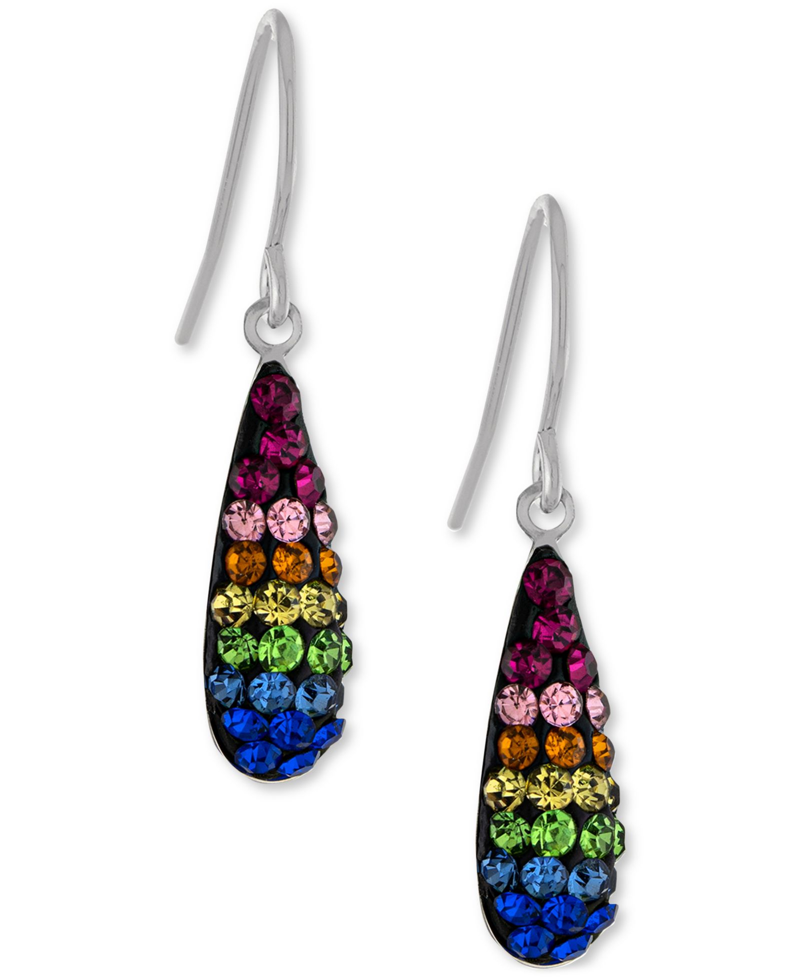 Серьги-подвески Giani Bernini Crystal Rainbow из стерлингового серебра