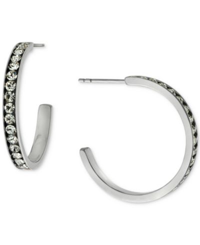 Серьги-кольца Giani Bernini Crystal из стерлингового серебра, 1"