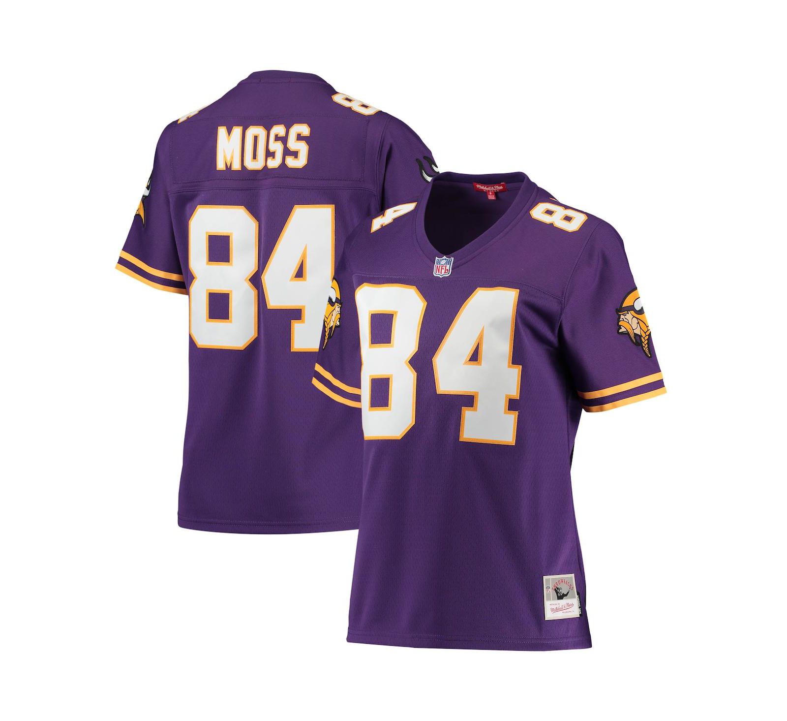 Женская джерси Mitchell & Ness Randy Moss Purple Minnesota Vikings Legacy Replica