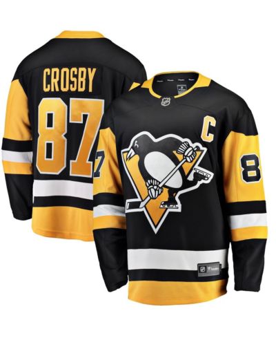 Мужская джерси Fanatics Sidney Crosby Pittsburgh Penguins Captain Patch Home Breakaway Jersey, Black