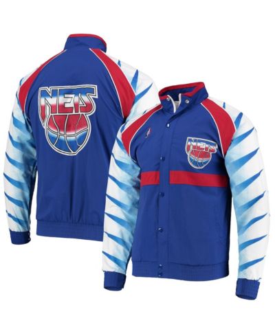 Мужская куртка Mitchell & Ness Blue New Jersey Nets Hardwood Classics Authentic Warm-Up Raglan Full-Zip Jacket