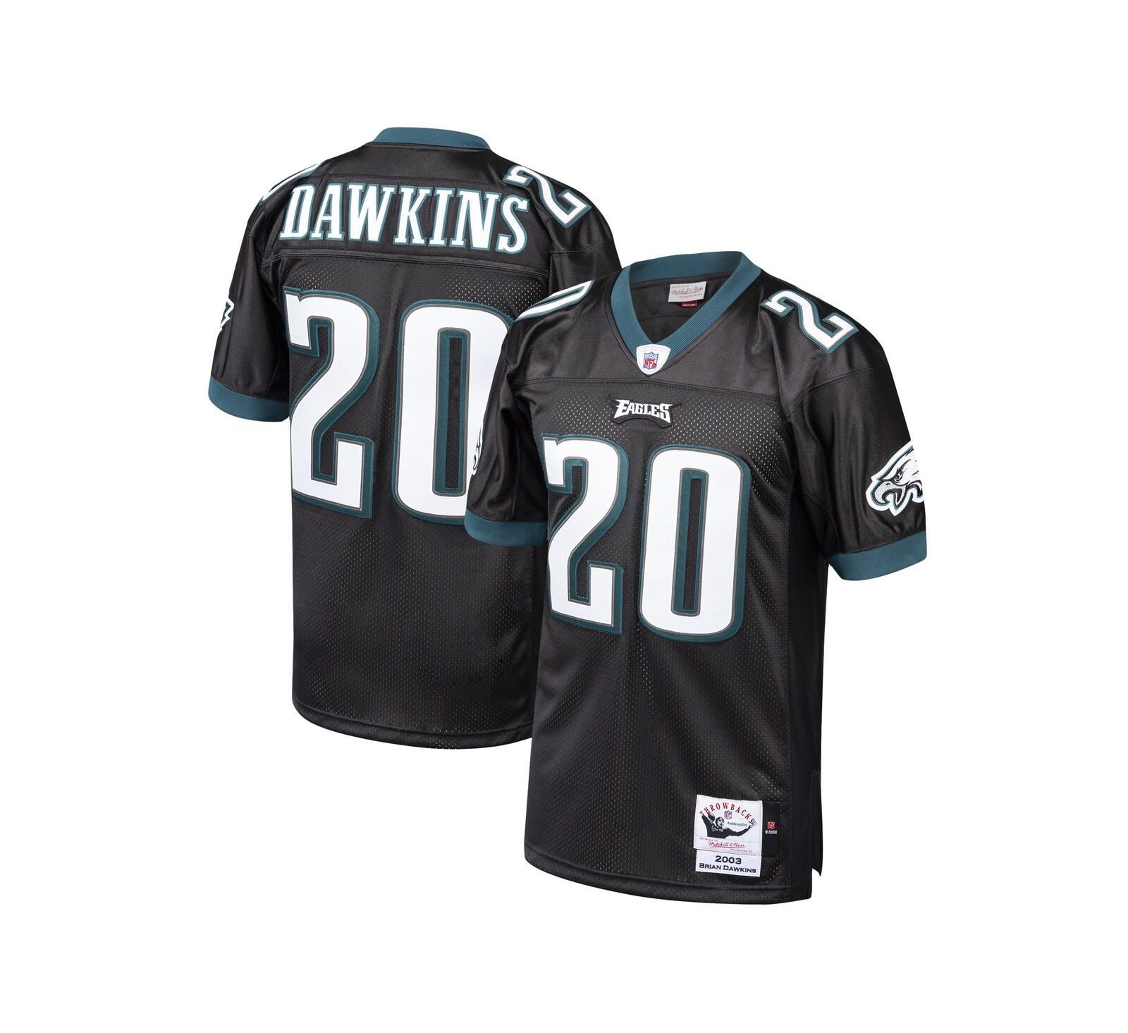 Мужская джерси Mitchell & Ness Brian Dawkins Black Philadelphia Eagles 2003 Authentic Throwback Retired Player