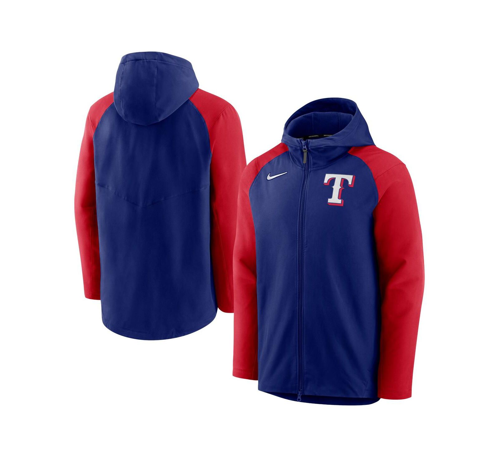 Мужское худи Nike Royal, Red Texas Rangers Authentic Collection Performance Raglan Full-Zip