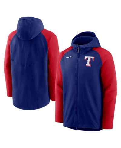 Мужское худи Nike Royal, Red Texas Rangers Authentic Collection Performance Raglan Full-Zip