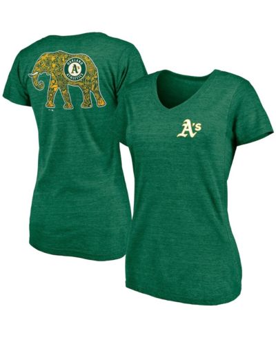 Fanatics Женская футболка V-neck Oakland Athletics Paisley, зеленая