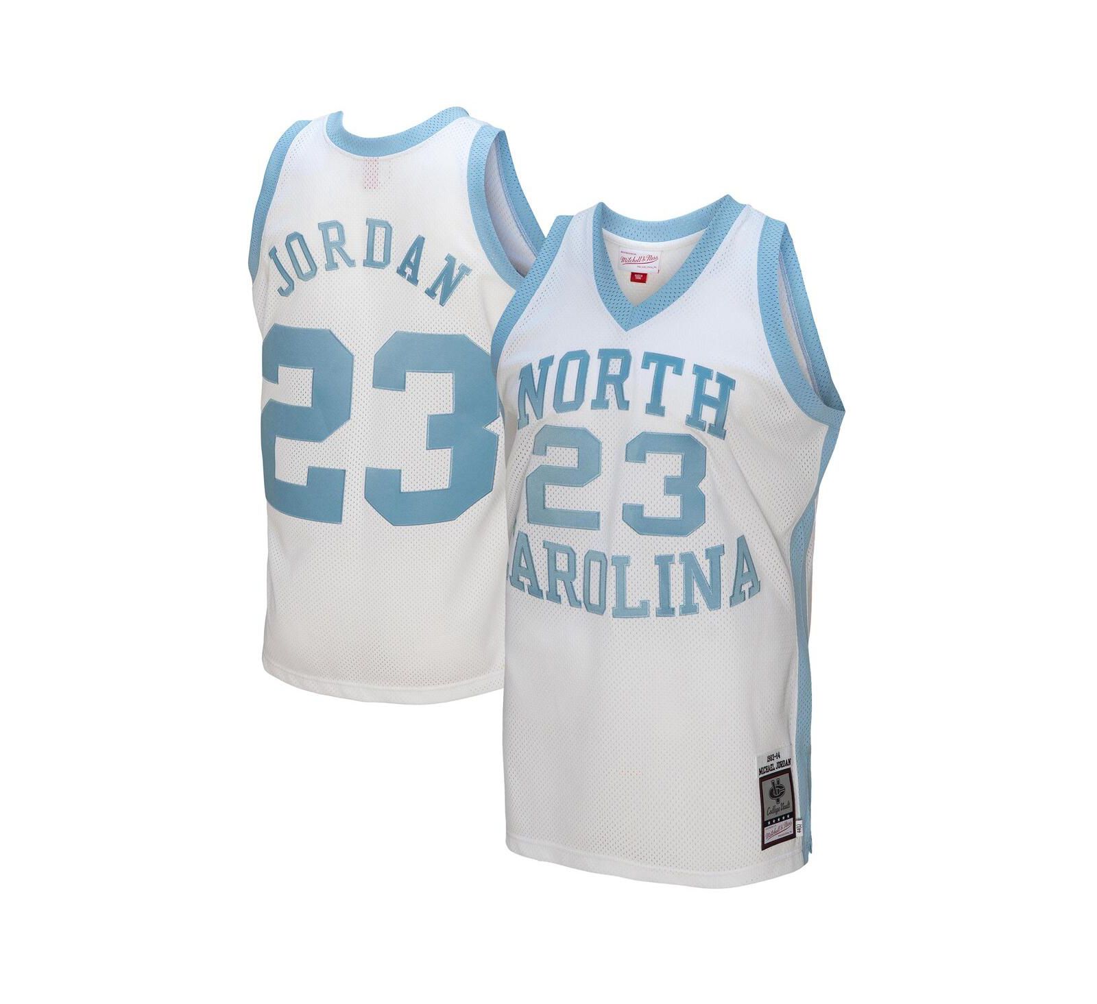 Мужская джерси Mitchell & Ness Michael Jordan White North Carolina Tar Heels 1983/84 Authentic Retired Player