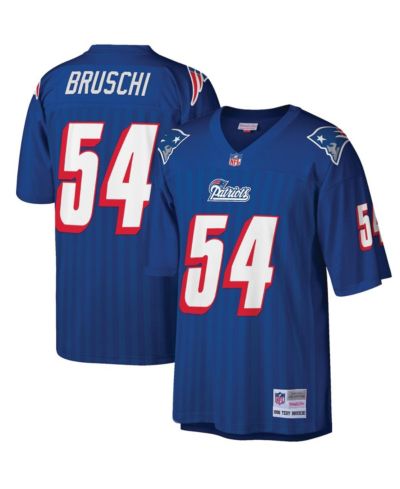 Мужская джерси Mitchell & Ness Tedy Bruschi Royal New England Patriots Big and Tall 1996 Retired Player Replica Jersey