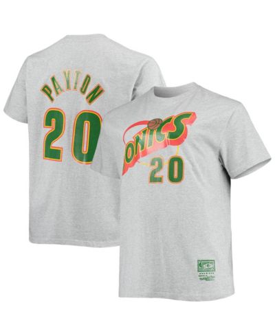 Мужская футболка Mitchell & Ness Gary Payton Heather Gray Seattle Supersonics Big and Tall Hardwood Classics