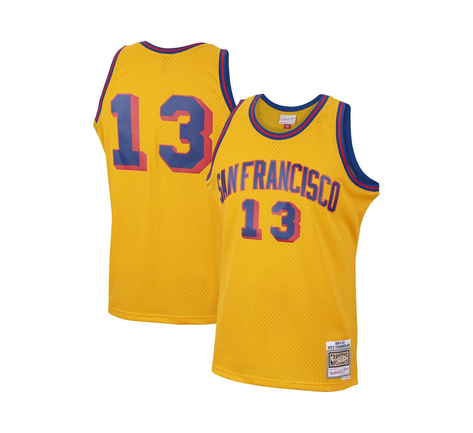 Мужская джерси Mitchell & Ness Wilt Chamberlain Gold San Francisco Warriors 1962-63 Hardwood Classics Swingman
