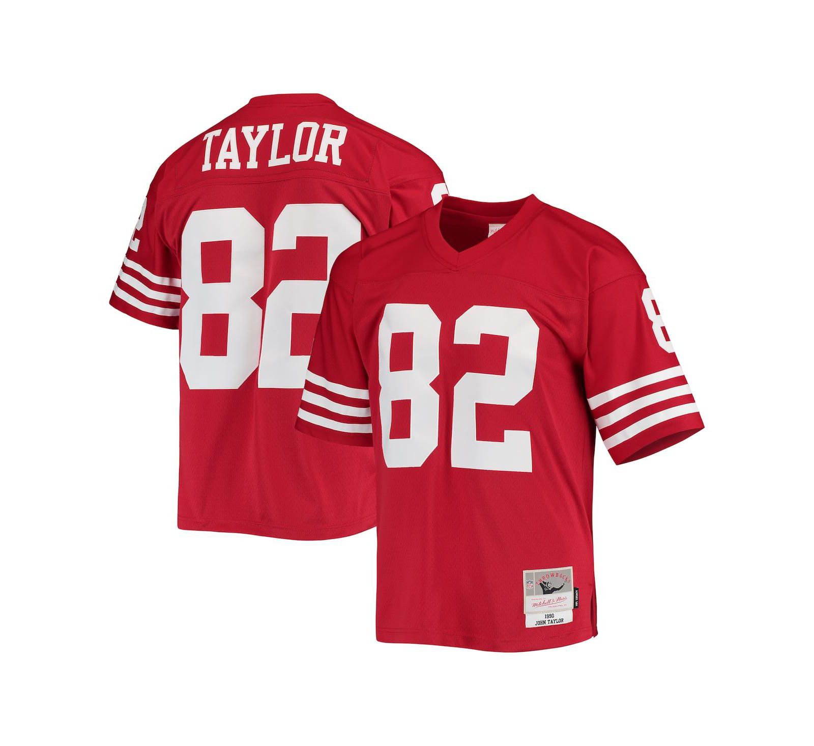 Мужская джерси Mitchell & Ness John Taylor Scarlet San Francisco 49ers 1990 Legacy Replica