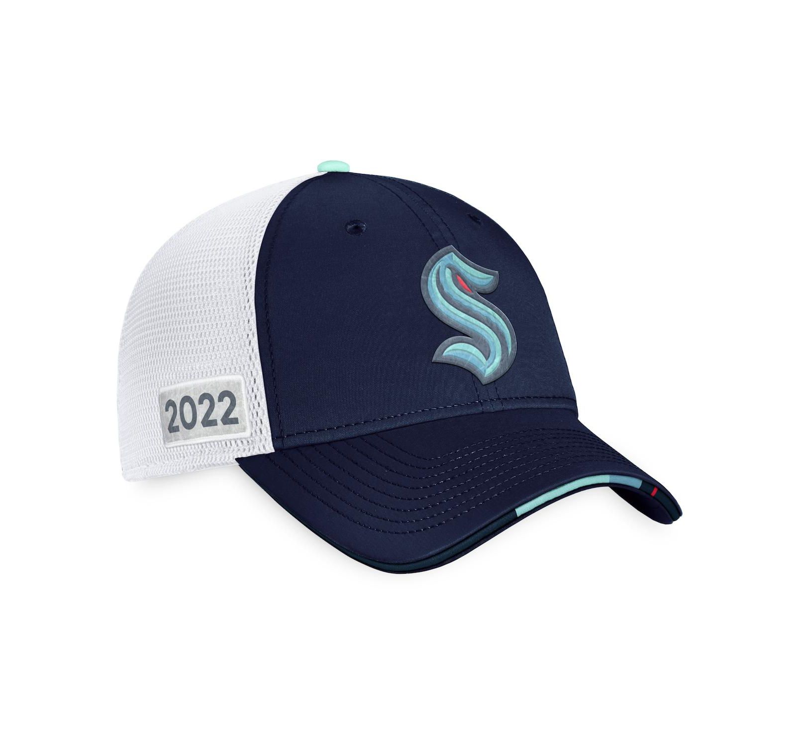 Мужская кепка Fanatics Seattle Kraken 2022 NHL Draft Authentic Pro On Stage, темно-синяя, белая