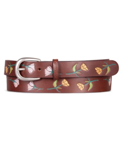 Lucky Brand Женский кожаный ремень с цветочным тиснением