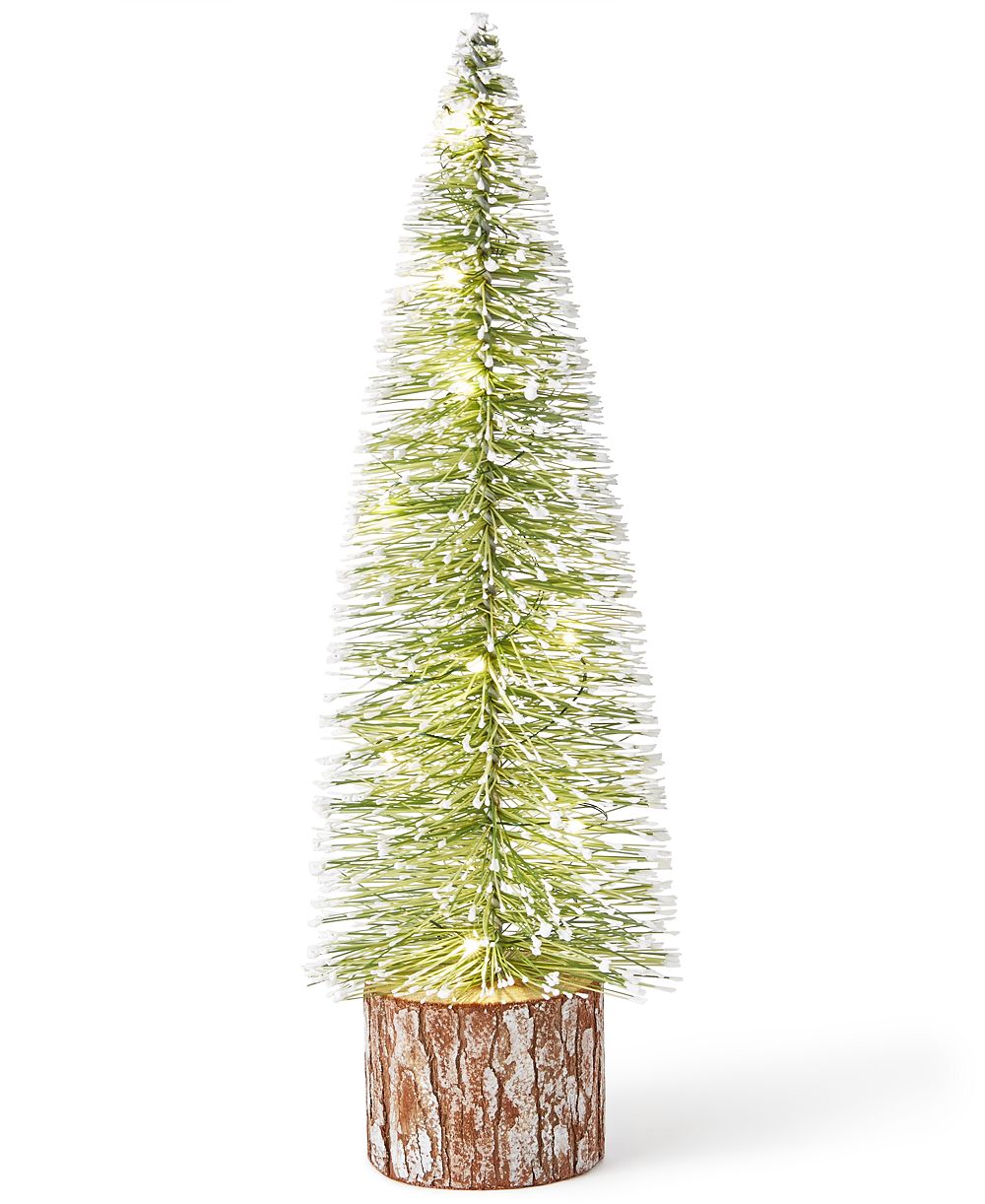 Holiday Lane Northern Lights Green Sisal Small Tree with Wood Base LED Light-Up Decor, Created for Macy's