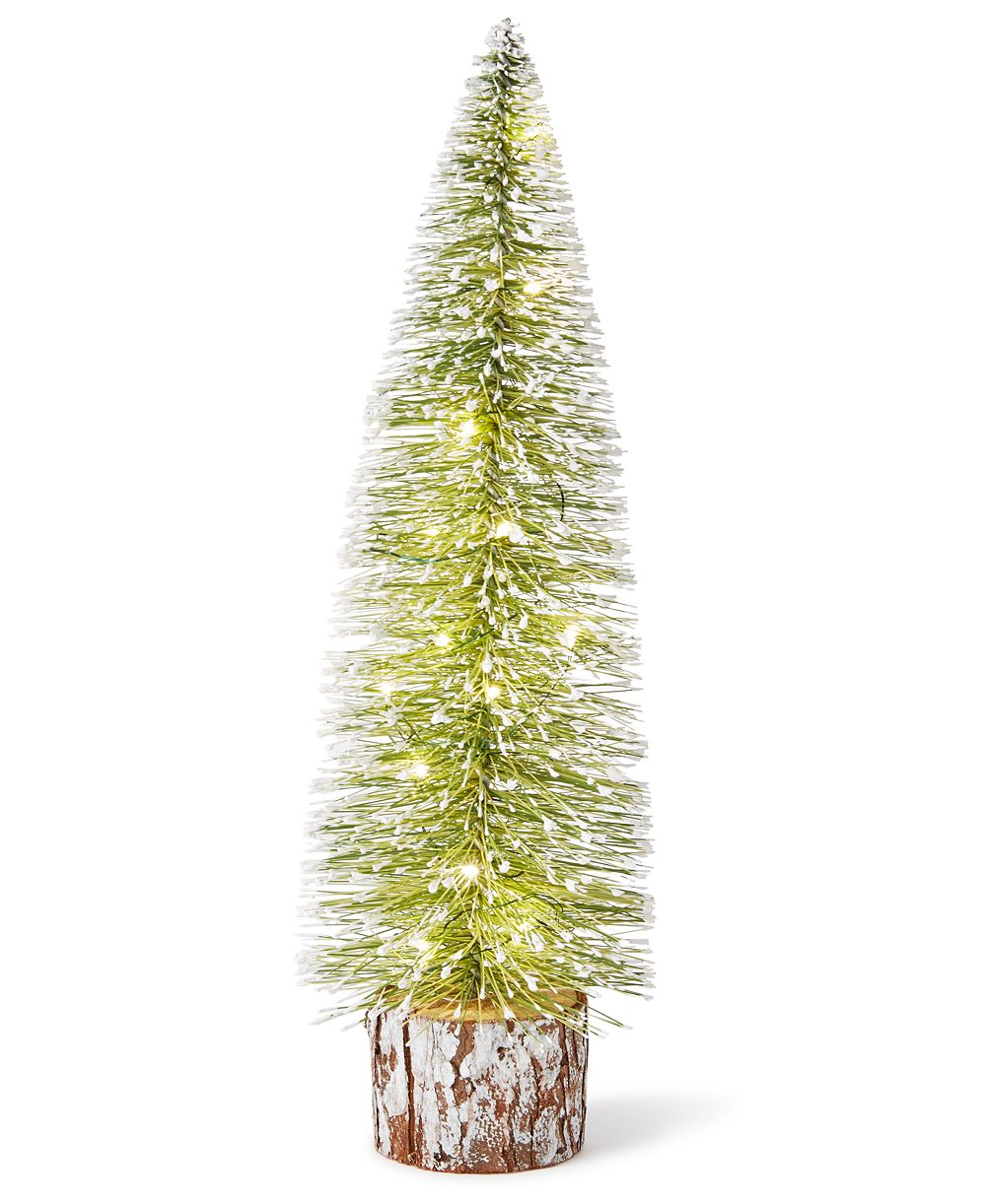 Holiday Lane Northern Lights Green Sisal Medium Tree with Wood Base LED Light-Up Decor, Created for Macy's