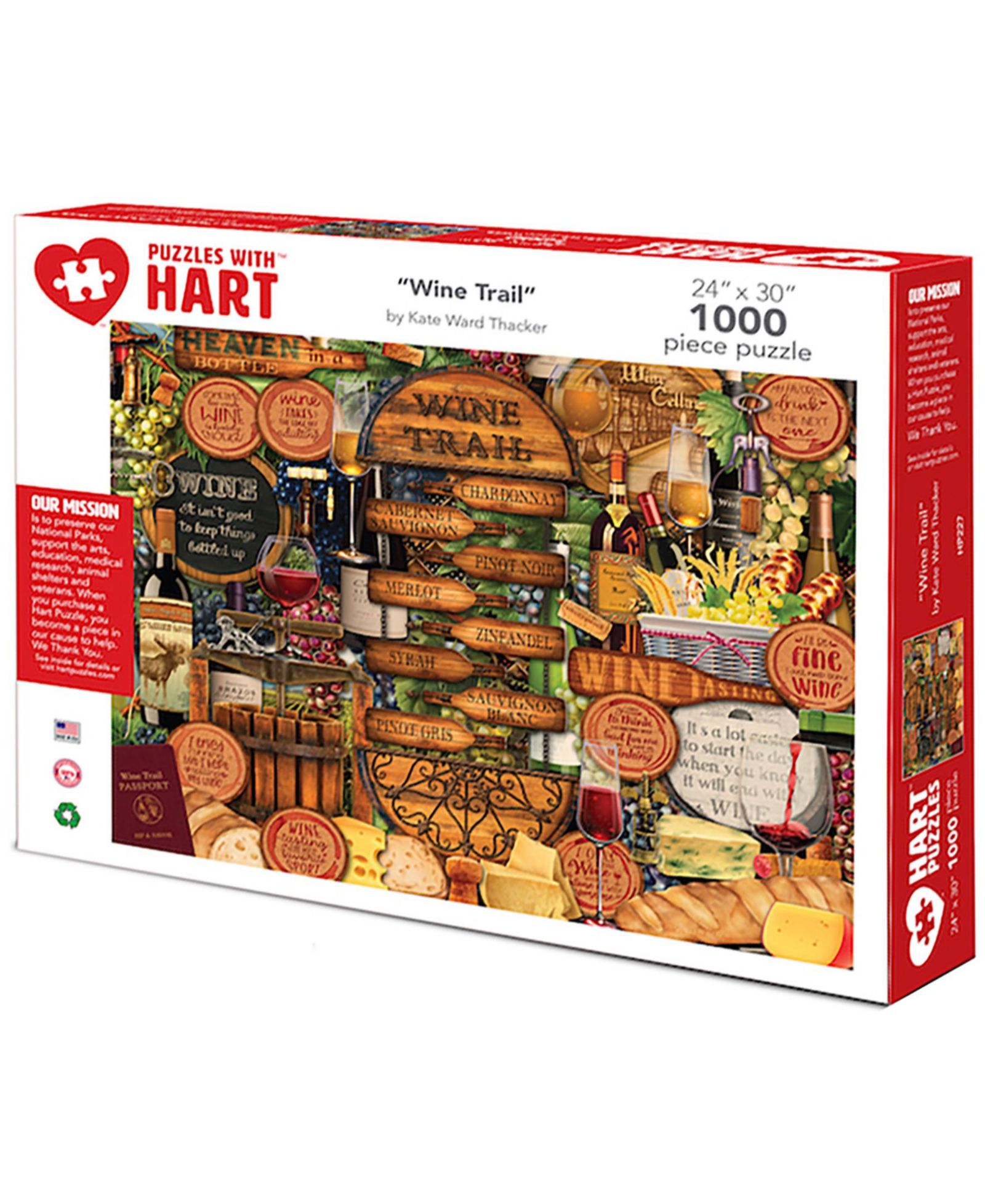 Hart Puzzles Wine Trail пазл набор 24" x 30", 1000 Pieces