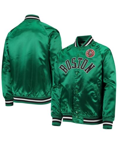 Детская куртка Mitchell & Ness Kelly Green Boston Celtics Hardwood Classics Satin Raglan Full-Snap