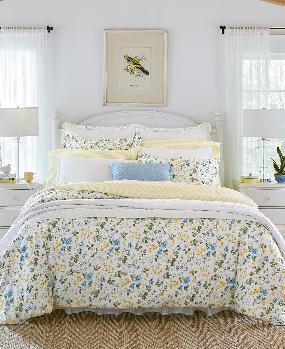 Комплект из 3-х наволочек и пододеяльников Laura Ashley Meadow Floral, Full/Queen