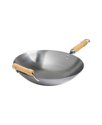 Вок Joyce Chen Classic Series из углеродистой стали с бамбуковой ручкой, 14"