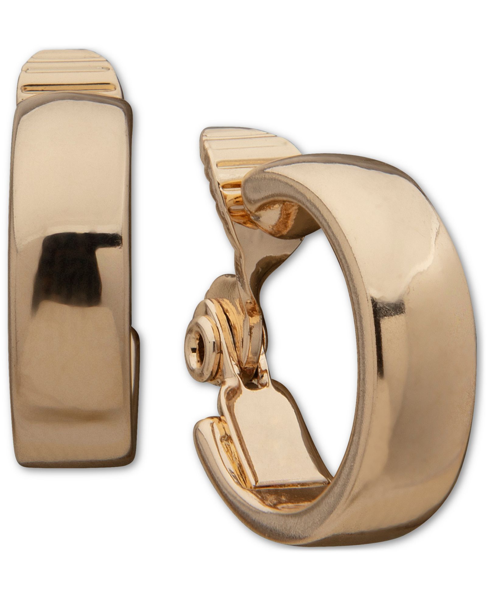 Anne Klein золотистые серьги-кольца с зажимом, 0.71"