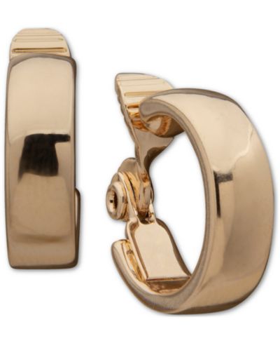 Anne Klein золотистые серьги-кольца с зажимом, 0.71"