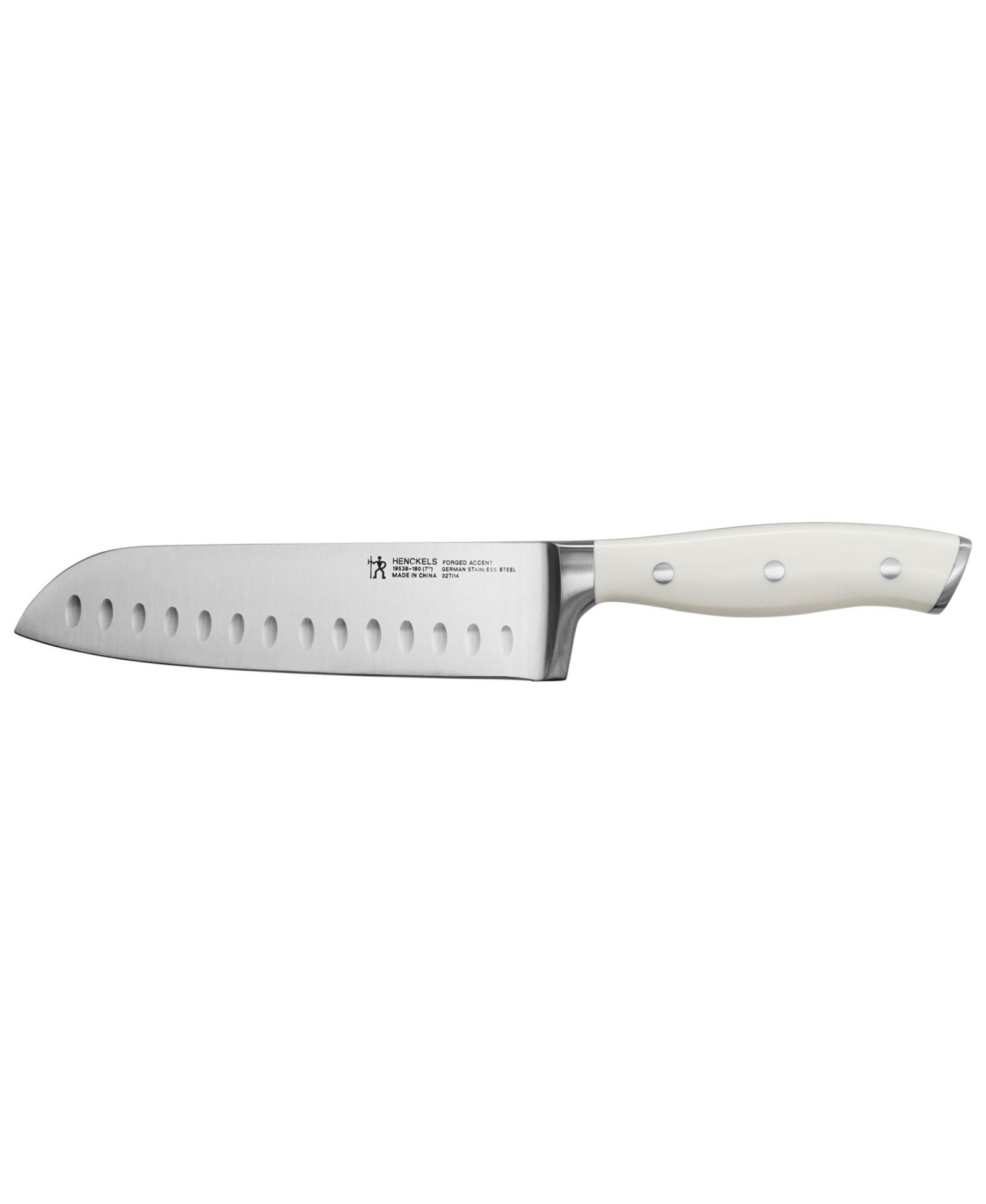 HENCKELS Forged Accent 7" Hollow Edge Santoku Knife with Handle