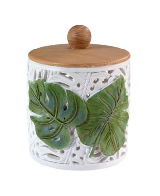 Avanti Viva Palm Leaf Cut-Out Resin Covered Jar