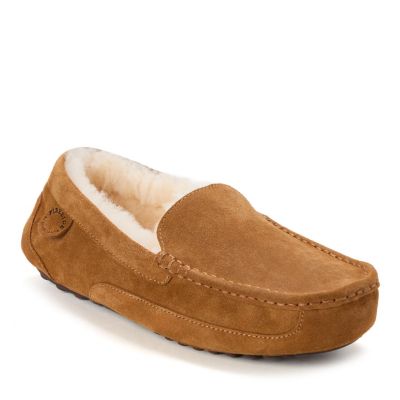 Dearfoams Men's Melbourne Genuine Shearling Moccasin Slipper