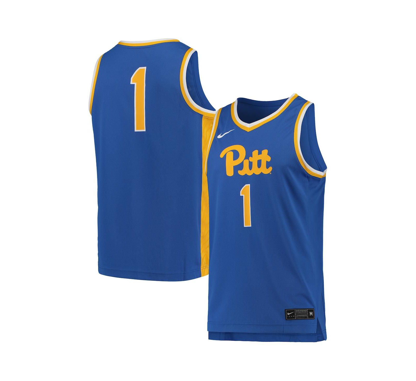 Мужская баскетбольная джерси Nike #1 Royal Pitt Panthers