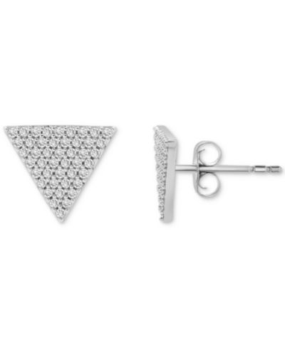 Серьги-гвоздики Wrapped™ Diamond Triangle, 14k White Gold