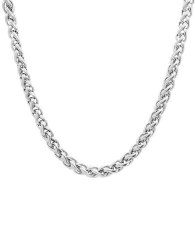 STEELTIME Men's Stainless Steel Wheat Chain Necklace