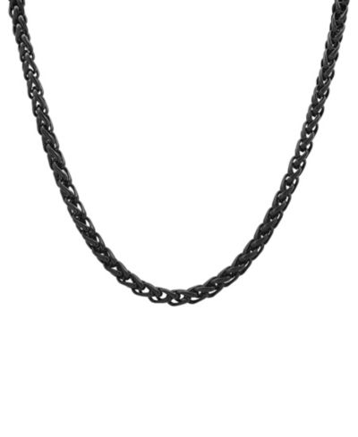 STEELTIME Men's Ion Plating Stainless Steel Wheat Chain Necklace