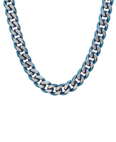 STEELTIME Men's Stainless Steel Ion Plating Cuban Link Chain Necklace