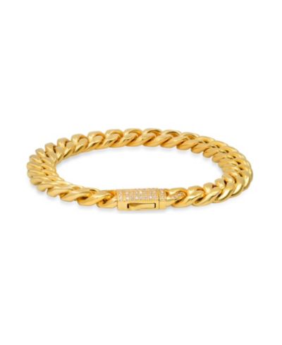 Мужской браслет STEELTIME из нержавеющей стали с 18k Gold Plated и имитацией бриллиантов