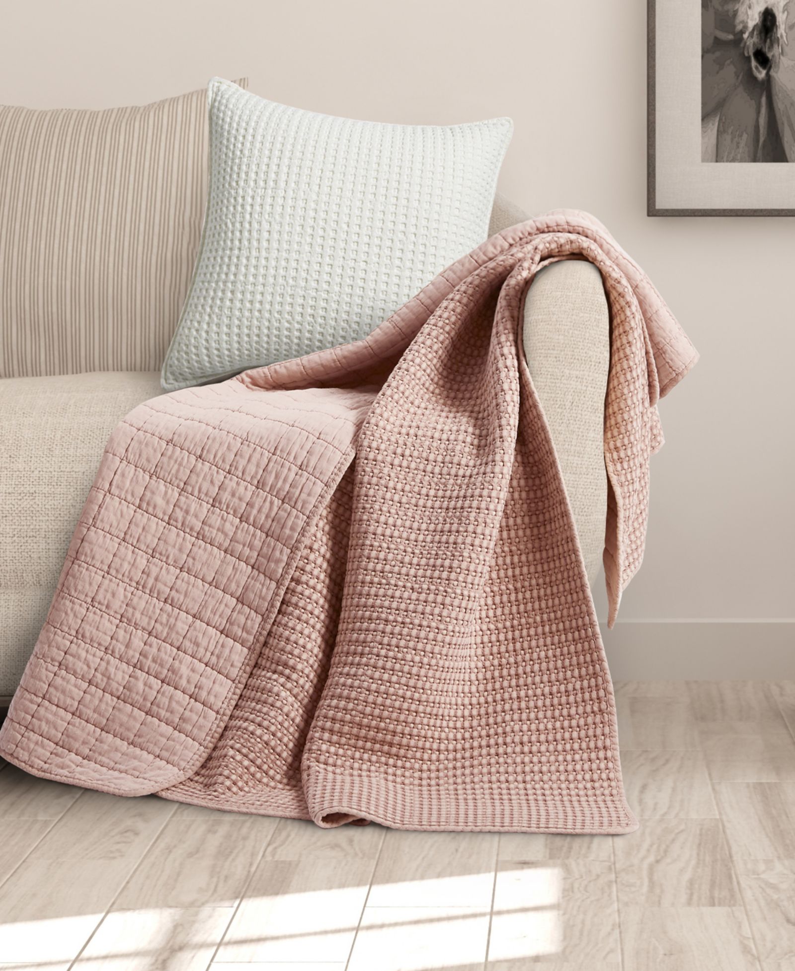 Levtex Mills стеганый плед с вафельной текстурой, 60" x 50"