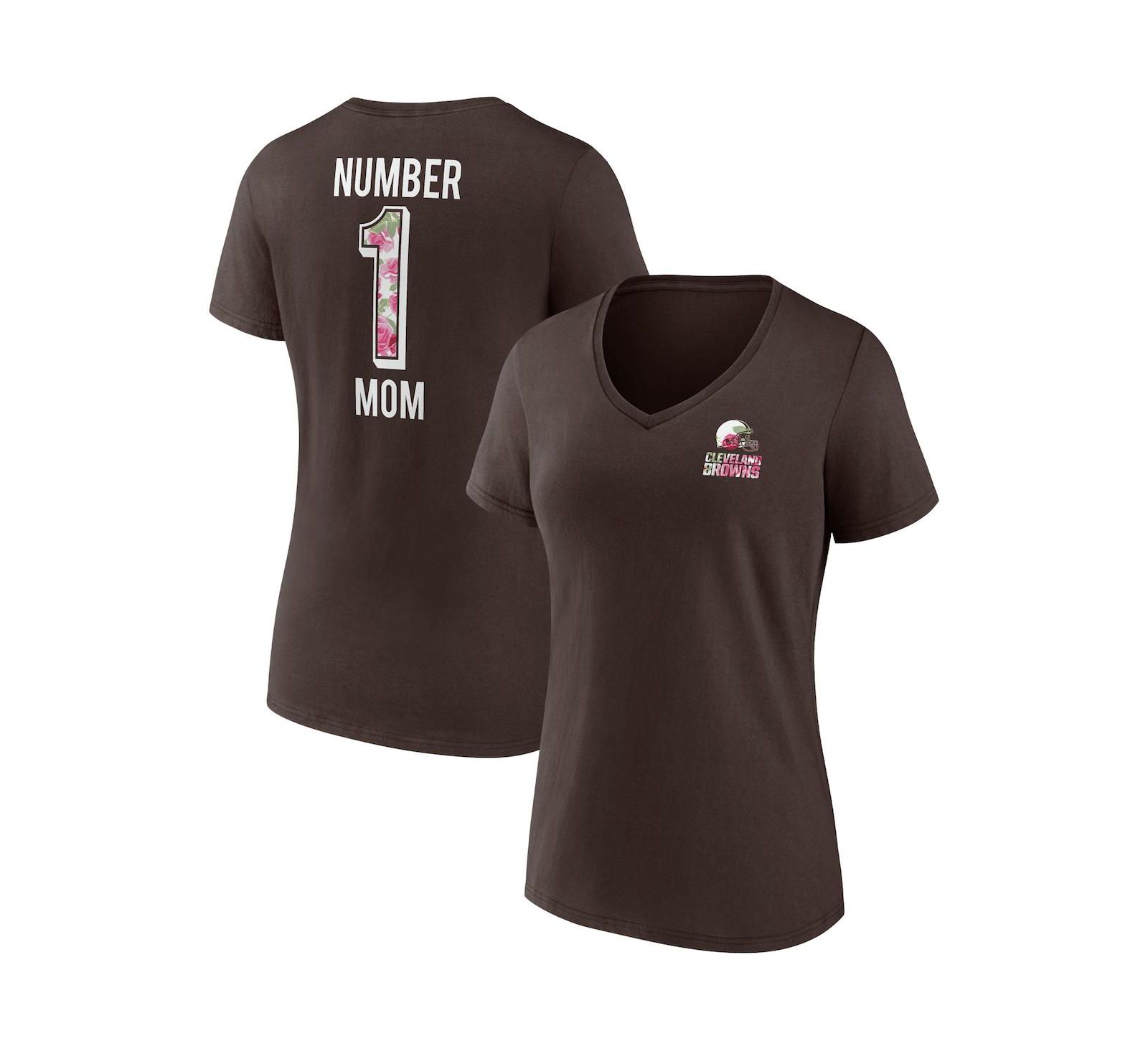 Женская футболка Fanatics Cleveland Browns Team Mother's Day V-Neck Brown