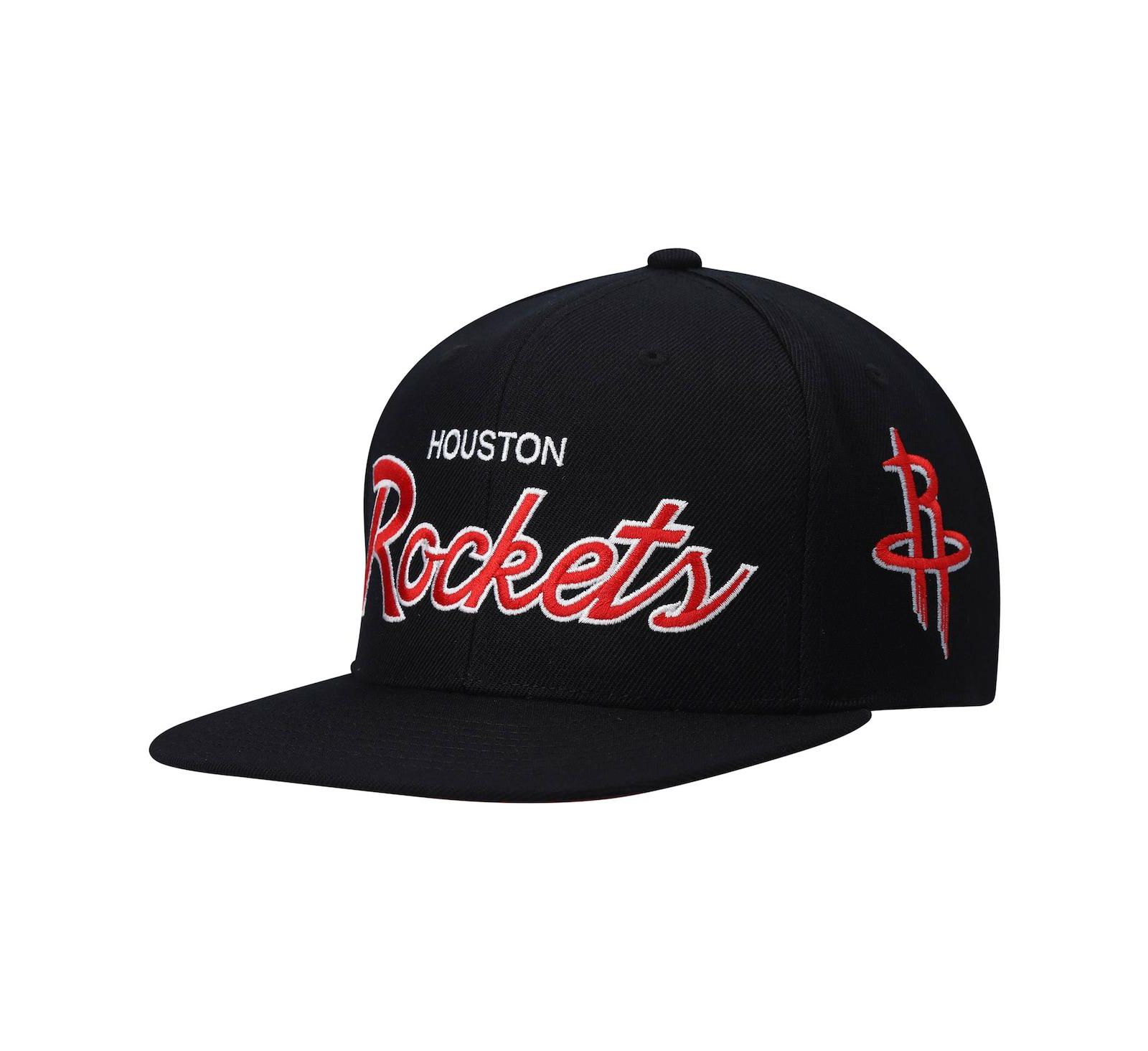 Мужская кепка Mitchell & Ness Black Houston Rockets Hardwood Classics Script 2.0 Snapback