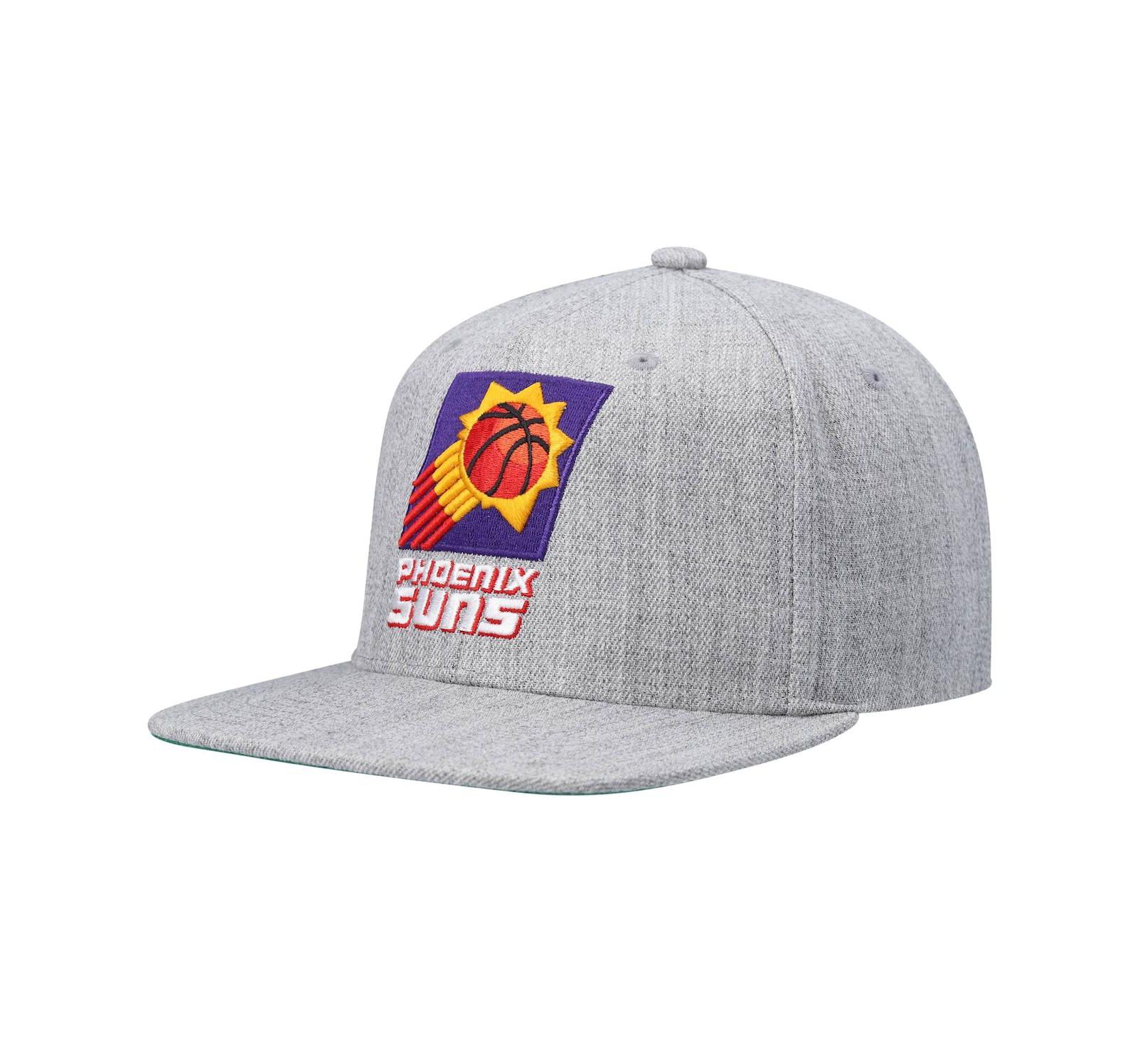 Мужская кепка Mitchell & Ness Heathered Gray Phoenix Suns Hardwood Classics Team 2.0 Snapback