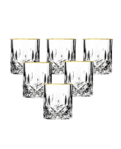 Набор из 4 стаканов Siena Collection с золотой окантовкой