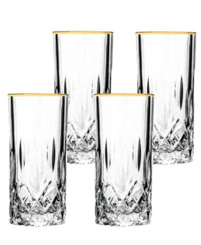 Opera Gold Collection Набор из 4 бокалов Crystal High Ball с золотым ободком