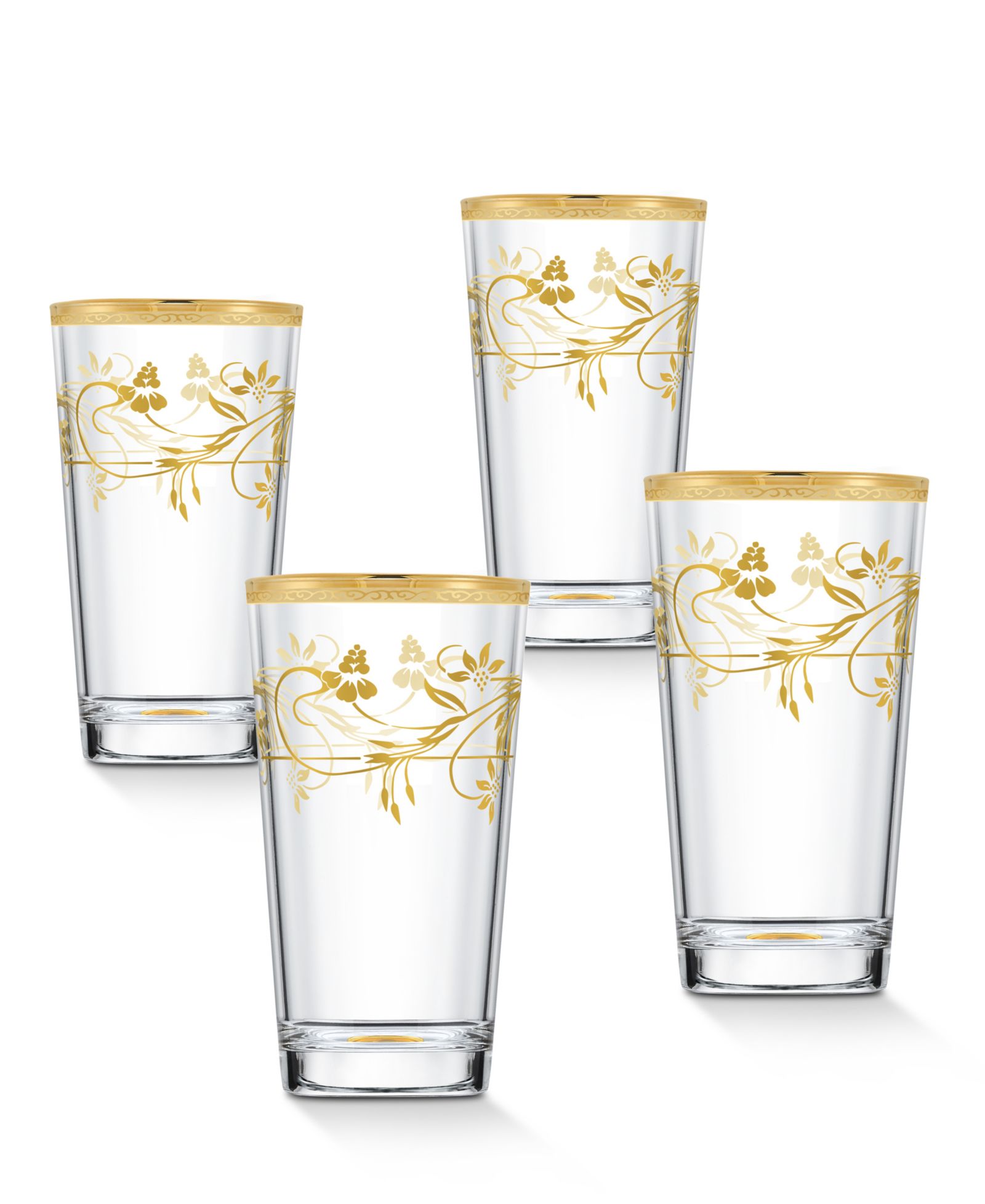 Стаканы для хайбола Lorren Home Trends Rosalia Flower, набор из 4 шт